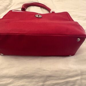 Coach - new large purse red/orange w/ silver hardware, many compartments. NWT